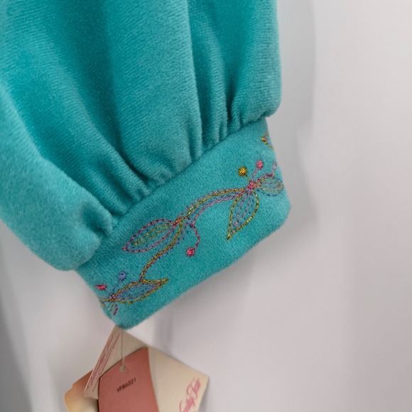 Vintage Vanity Fair Embroidered Maxi‎ Robe 1/2 Zip House Coat Duster Size Large - Picture 4 of 9